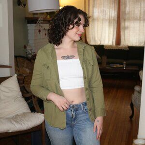 Old Navy XS Green Cotton Blazer